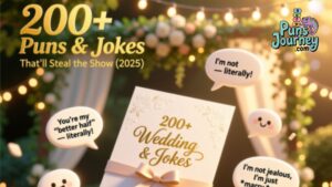 Wedding puns chalkboard sign with floral decorations at wedding receptionRetry