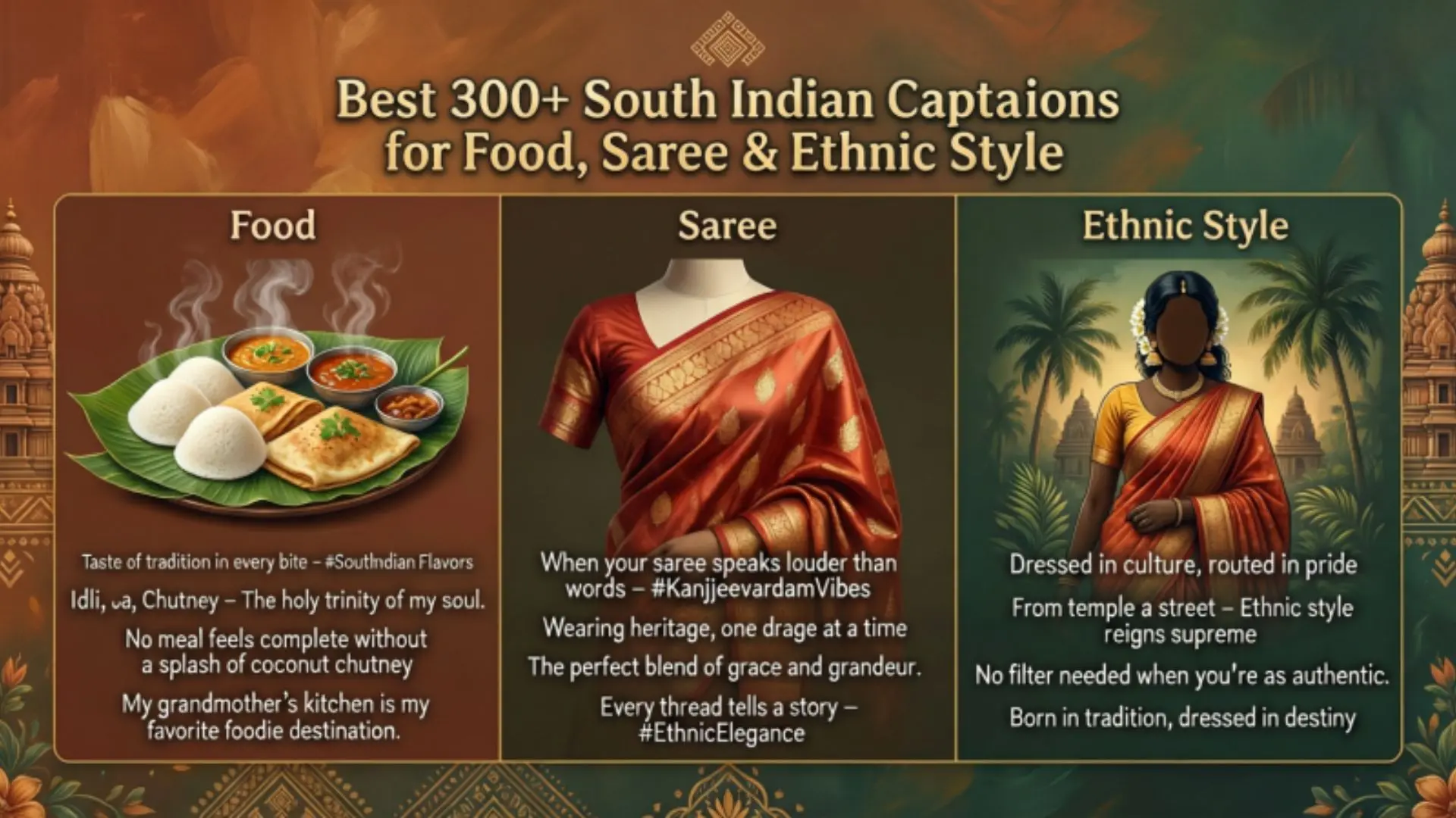 south indian captions