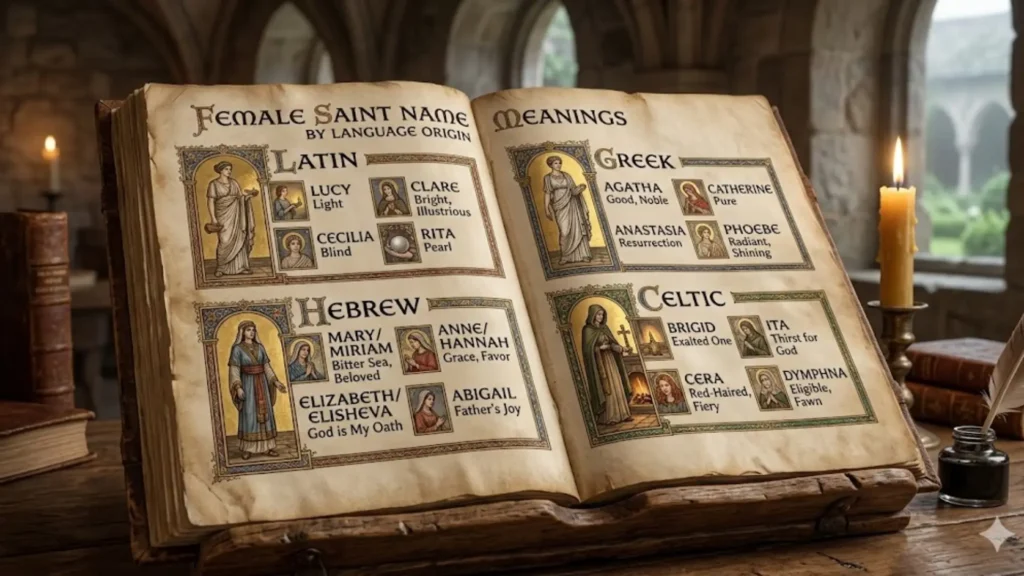 Female Saint Name Meanings by Language Origin — Latin, Greek, Hebrew, and Celtic