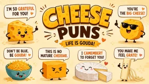 200+ Funny Cheese Puns: One-Liners for Captions, Cards, Texts, and More