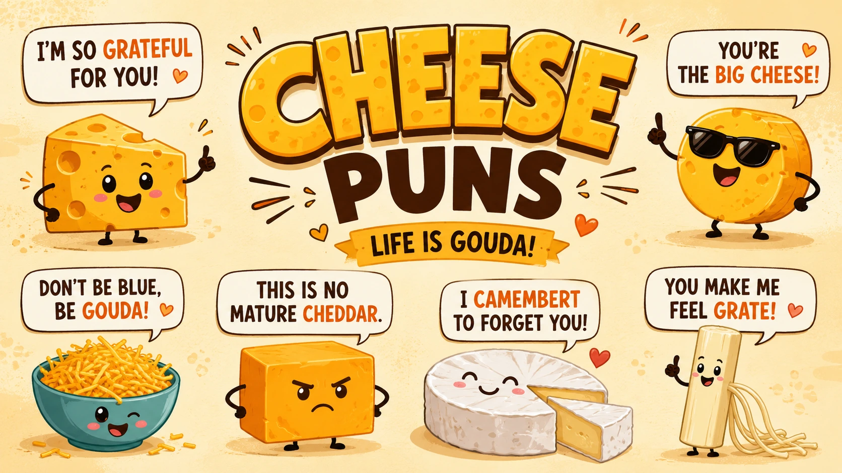200+ Funny Cheese Puns: One-Liners for Captions, Cards, Texts, and More